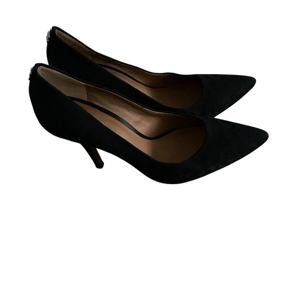 Coach Black Suede Heels Classic Pumps - Picture 4 of 7